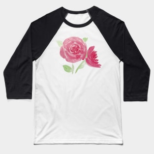 watercolour pink flowers watercolor purple flowers pink and purple flowers Baseball T-Shirt